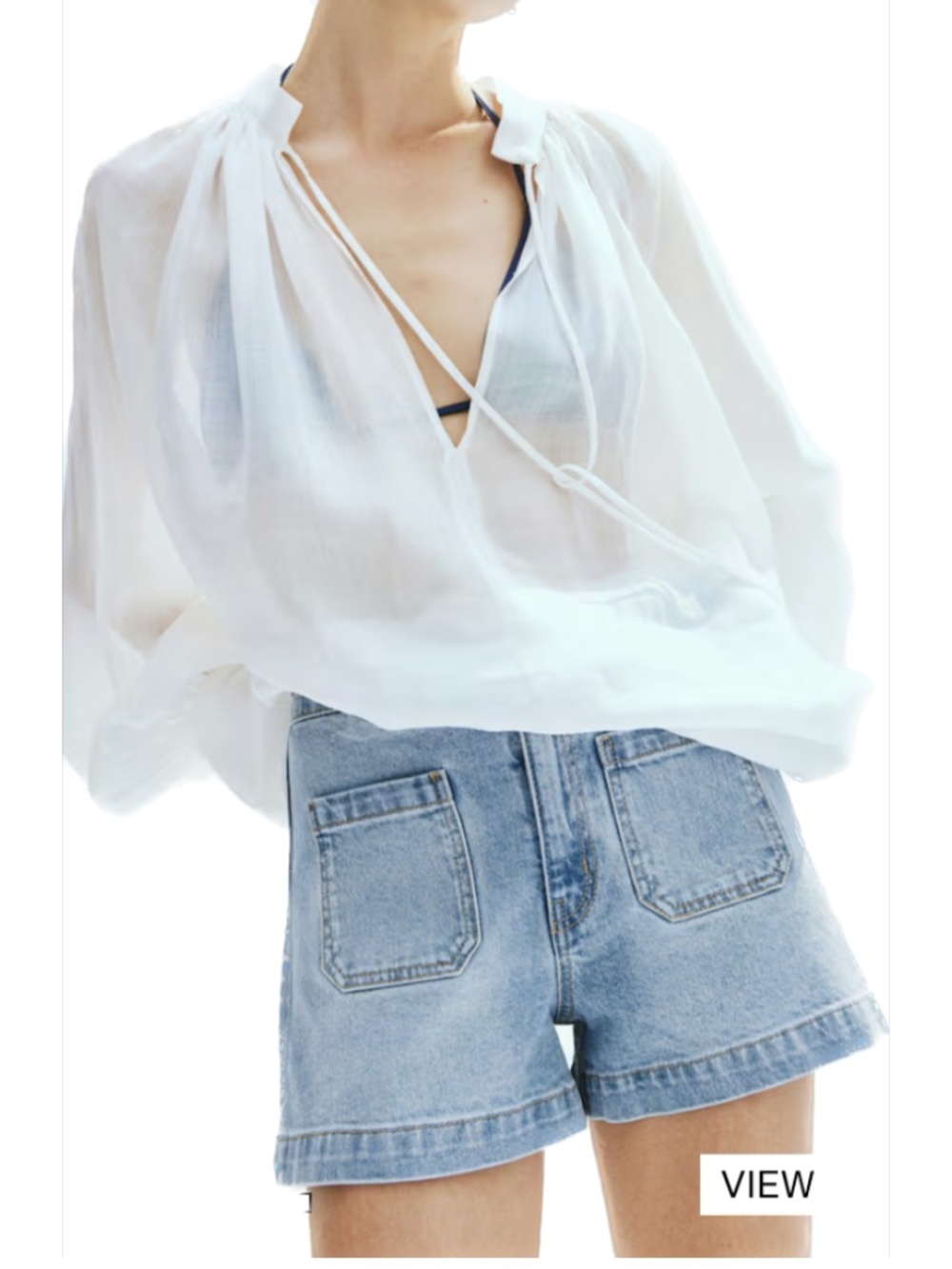 H&M Light Blue High Waist Denim Shorts